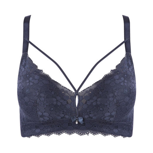 都市丽人自然舒适B杯常规内衣蕾丝中厚3/4杯文胸三排扣无钢圈LB25B2 商品图5