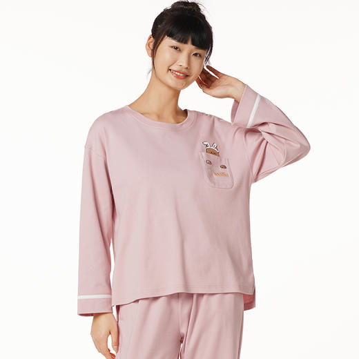都市丽人好睡好眠女士正价棉质套装40支CVC双面中家居服长袖睡衣LH22F9 商品图0