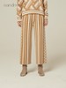 羊绒竖条直筒九分阔腿裤 SJF94K257K 商品缩略图3