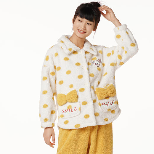 都市丽人生活家居女士米粒绒套装米粒绒厚家居服长袖睡衣LH21G4 商品图0