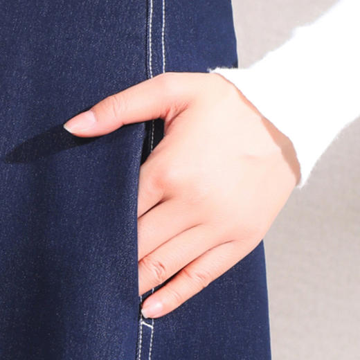 2022秋季新款半身裙时尚高腰A字裙长款大摆裙牛仔裙TY-A109 商品图3