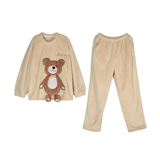 都市丽人生活家居女士长毛绒套装长毛绒厚家居服长袖睡衣LH22F4 商品图3