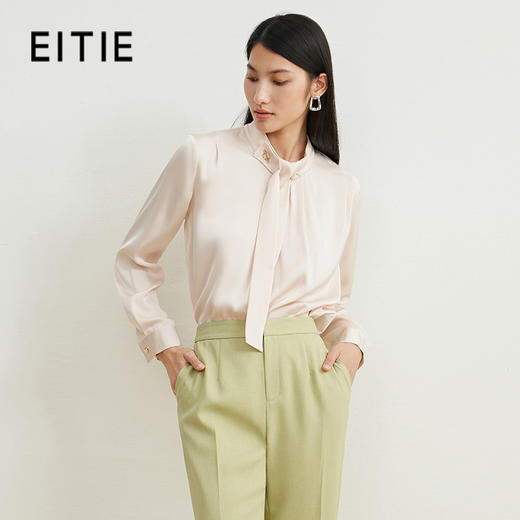 EITIE爱特爱秋季新款时尚职业百搭显瘦飘带小上衣7113801 商品图0