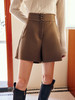 OLrain法式浅咖色休闲裤女早秋2022年新款简约高腰宽松小个子短裤 商品缩略图1