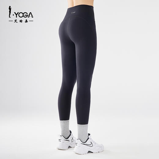 IYOGA紧身瑜伽裤女外穿九分高腰提臀莱卡N66健身跑步无尴尬线亲肤云感K9-077 商品图10