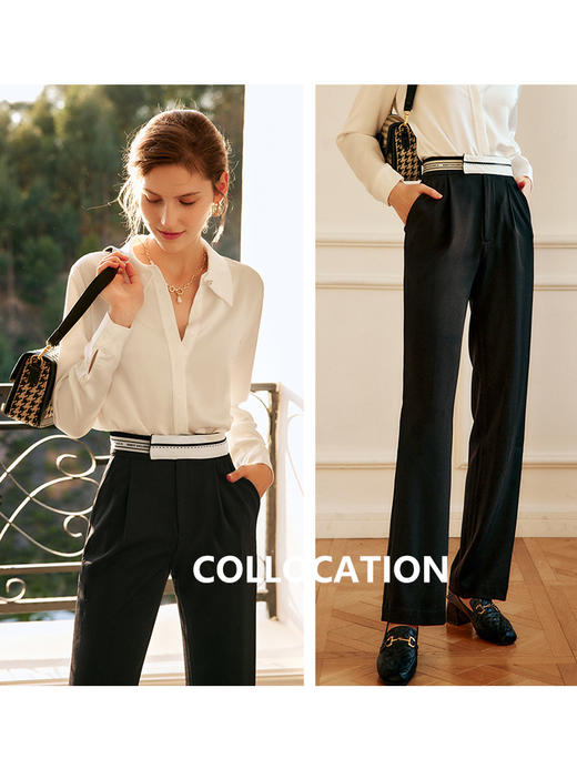 欧芮儿白色雪纺衬衫女秋季2022新款宽松显瘦法式优雅气质长袖衬衣 商品图2