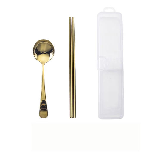 银貂艾伦304食品不锈钢镜面便携式筷勺两件套 商品图2