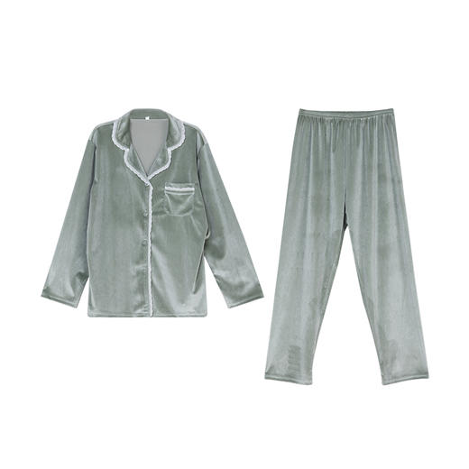 都市丽人生活家居女士丝绒套装丝绒厚家居服长袖睡衣LH21K2 商品图4