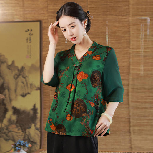 2022年新款高端高级感上衣复古气质改良日常小衫 JLM2211 商品图2
