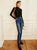欧芮儿蓝色牛仔裤女夏季2022年新款高腰显瘦直筒开叉阔腿微喇长裤 商品缩略图3