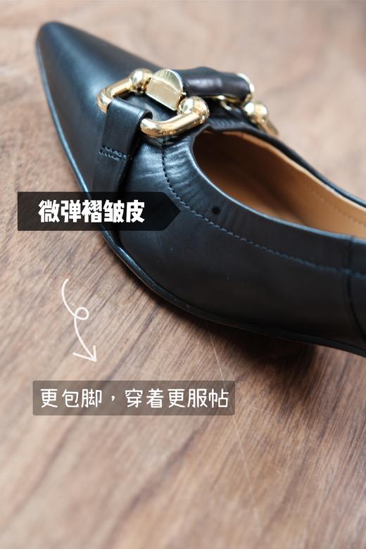 skp奢JI品牌代工厂定制——竹节扣胎牛皮优雅高跟鞋！6CM跟高 脚口松紧褶超显瘦包脚！柔软羊皮里 北京SKP商场线下款跟单 Gu*ci经典竹节元素 中国风韵味 尖头显气质显腿长！ 商品图6