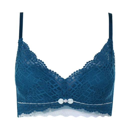 都市丽人自然舒适B杯常规内衣蕾丝薄3/4杯文胸三排扣软脂胶圈LB22G5 商品图5