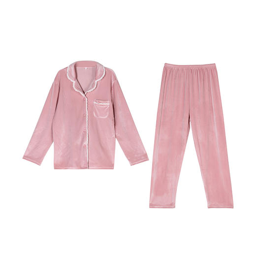 都市丽人生活家居女士丝绒套装丝绒厚家居服长袖睡衣LH21K2 商品图3