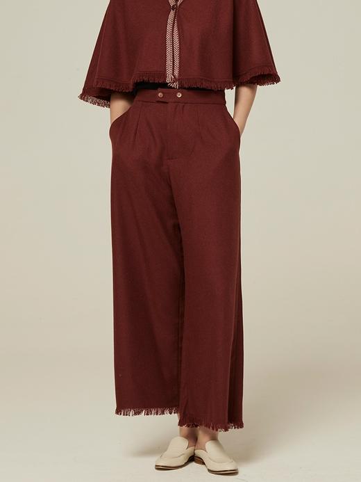 流苏边羊绒休闲裤 SJF94K186W 商品图3