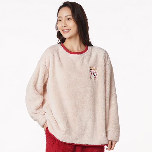 都市丽人生活家居女士长毛绒套装长毛绒厚家居服长袖睡衣LH20A8 商品图0