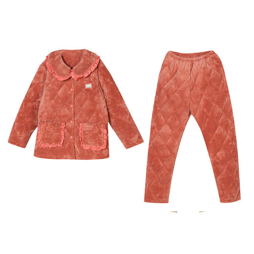 都市丽人睡衣三层夹棉法兰绒夹棉家居服长袖类LH21L9 商品图4