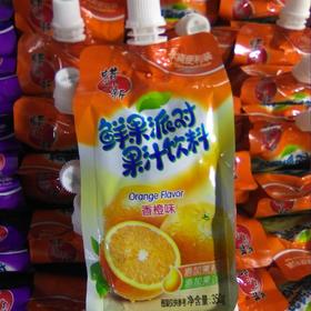 蜡笔小新鲜果派对果汁饮料袋装350g 香橙味