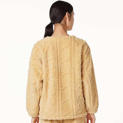 都市丽人生活家居法兰绒套装长毛绒提花厚家居服长袖睡衣LH22F8 商品图2