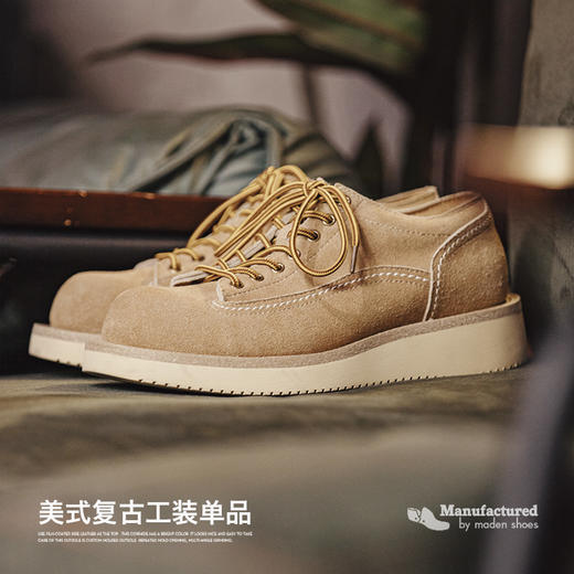 【马登男鞋】2025夏季新款工装鞋潮流百搭美式复古休闲鞋短脸反绒大头皮鞋 商品图1
