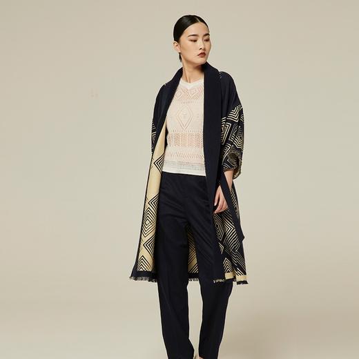 羊绒桑蚕丝提花面料大衣 SJF94W372K 商品图4