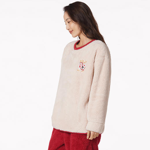 都市丽人生活家居女士长毛绒套装长毛绒厚家居服长袖睡衣LH20A8 商品图1