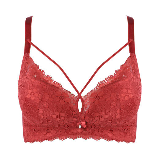 都市丽人自然舒适B杯常规内衣蕾丝中厚3/4杯文胸三排扣无钢圈LB25B2 商品图3