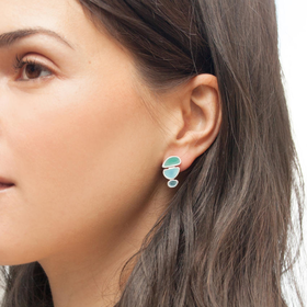 北京仓｜Joidart-Born-松石绿 珐琅 长耳钉［西班牙设计师］