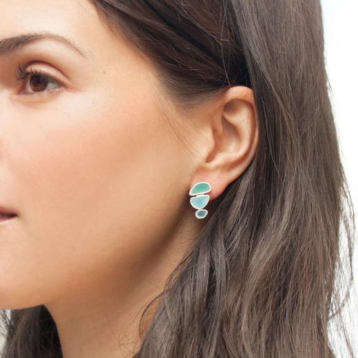 北京仓｜Joidart-Born-松石绿 珐琅 长耳钉［西班牙设计师］ 商品图0