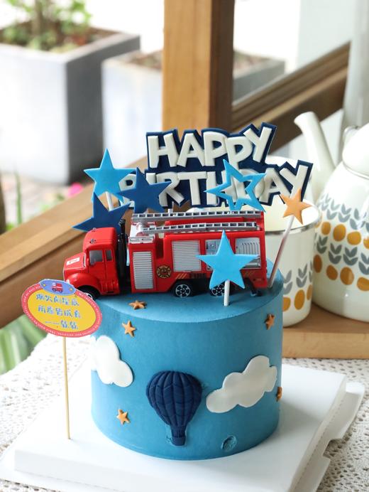 蓝色系消防车（卡片可以更改） 商品图0