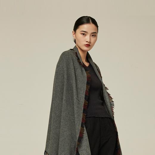 羊绒素色拼散须边 SJF94P395W 商品图2