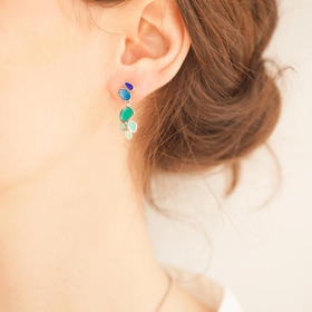 北京仓｜Joidart-Fruits-渐变蓝色 珐琅 耳环［西班牙设计师］