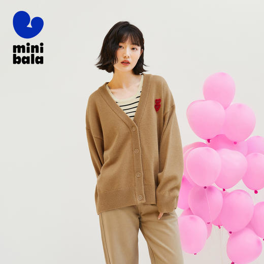 【mini亲子】迷你巴拉开衫秋季母女装女童宝针织毛衣外套 商品图1