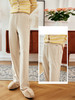 OLrain欧芮儿法式杏色休闲裤女春秋2022年新款高腰宽松阔腿直筒裤 商品缩略图3