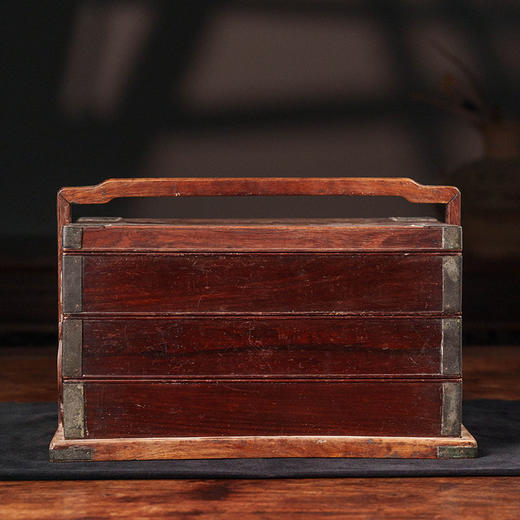 清早期 黄花梨三撞提梁盒 商品图0