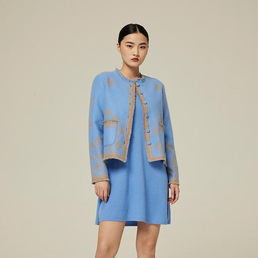 羊绒提花面料小香流苏外套 SJF94W248K 商品图4