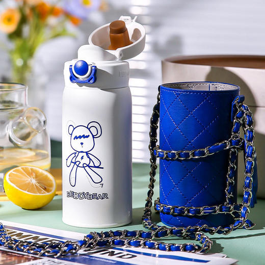 杯具熊短款弹跳保温杯克莱因潮偶款运动水壶BJX 商品图2