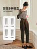 OLrain欧芮儿法式咖色休闲裤女早秋2022年新款直筒阔腿九分西装裤 商品缩略图1