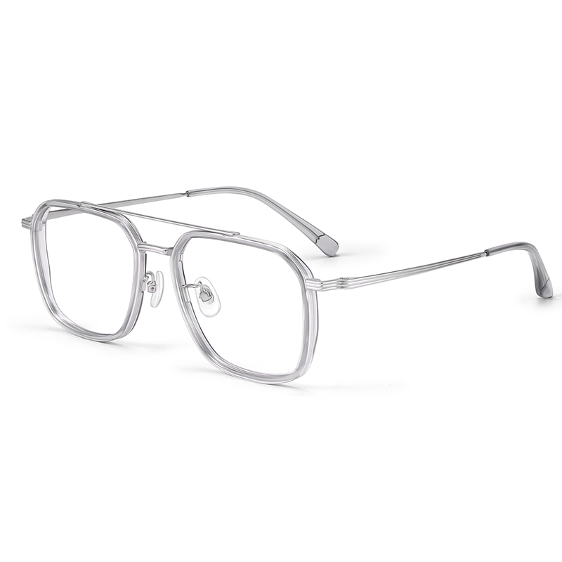 【特价秒杀款】普莱斯PM20010 合金+TR+半钛  质感双梁大方框