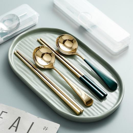 银貂艾伦304食品不锈钢镜面便携式筷勺两件套 商品图3