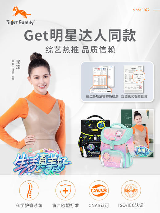 24新款Tiger Family小学生护脊书包1-3年级学生书包护脊减负小学者小贵族学院风 商品图4