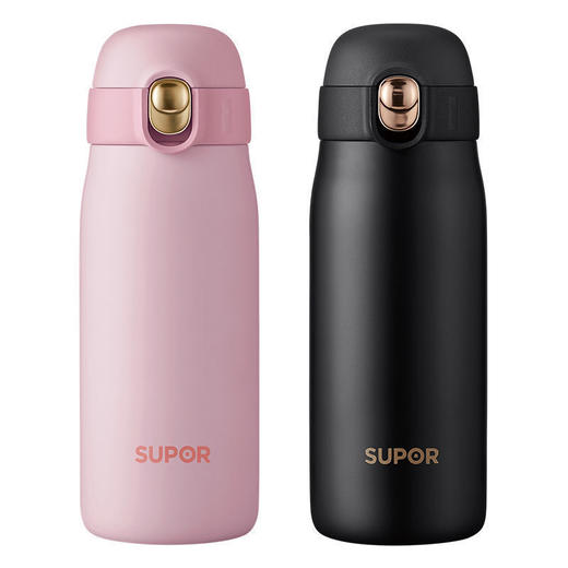 【轻奢高端】苏泊爾保温杯316l不锈钢官方同款保温杯子弹头保温杯带盖杯保温杯云朵轻量 KC35FQ10轻盈粉350 商品图1