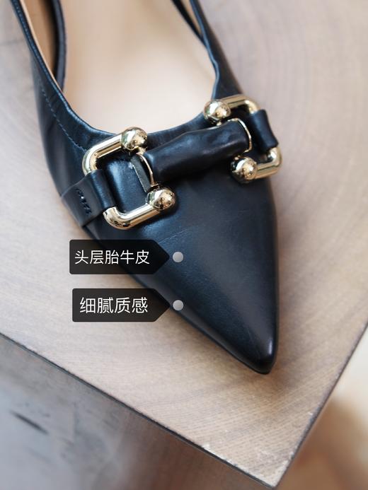 skp奢JI品牌代工厂定制——竹节扣胎牛皮优雅高跟鞋！6CM跟高 脚口松紧褶超显瘦包脚！柔软羊皮里 北京SKP商场线下款跟单 Gu*ci经典竹节元素 中国风韵味 尖头显气质显腿长！ 商品图5