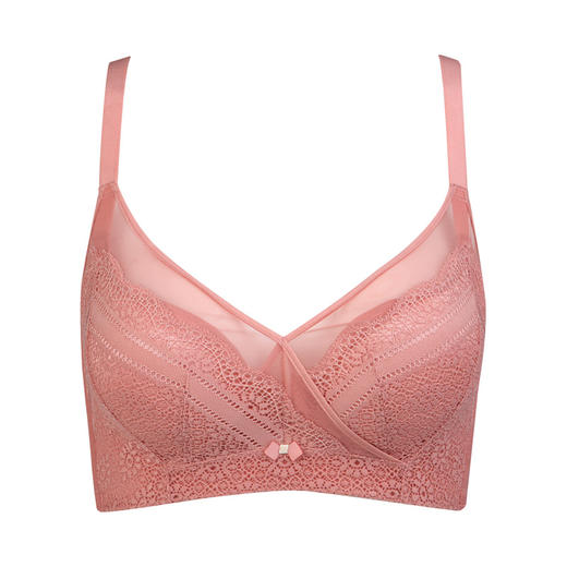 都市丽人自然舒适B杯常规内衣蕾丝薄3/4杯文胸三排扣树脂胶圈LB229G 商品图3