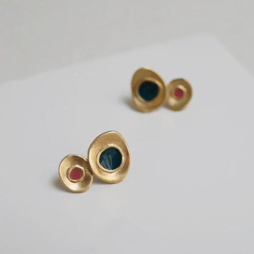 北京仓｜Joidart-Favorita-双色 珐琅 耳钉［西班牙设计师］ 商品图2