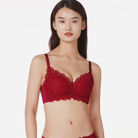 都市丽人自然舒适B杯常规内衣蕾丝薄3/4杯文胸三排扣软脂胶圈LB22G7