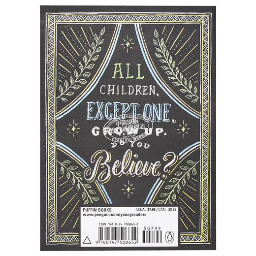 【中商原版】小飞侠彼得潘 毛边书 英文原版 Peter Pan Puffin Chalk J M Barrie 詹姆斯巴里 儿童文学百年经典童话故事 商品图1