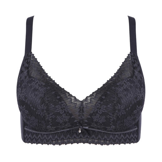 都市丽人自然舒适B杯常规内衣蕾丝中厚3/4杯文胸四排扣无钢圈LB25B5 商品图5