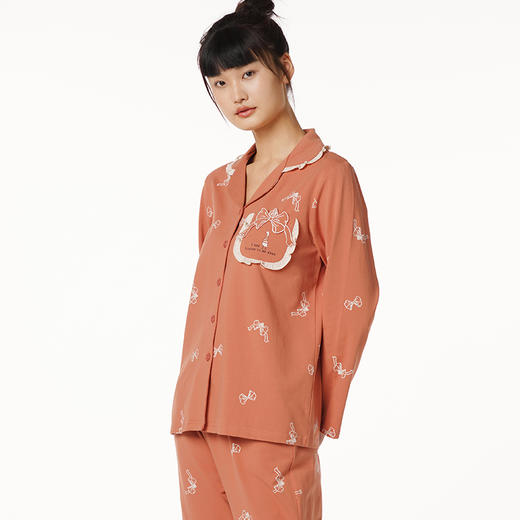 都市丽人好睡好眠女士正价棉质套装40支CVC双面中家居服长袖睡衣LH21H9 商品图1