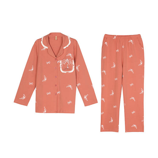 都市丽人好睡好眠女士正价棉质套装40支CVC双面中家居服长袖睡衣LH21H9 商品图3