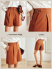 OLrain欧芮儿法式南瓜色休闲裤女春秋2022新款阔腿裤高腰直筒短裤 商品缩略图1